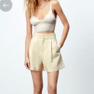 Zara linen bermuda shorts ecru